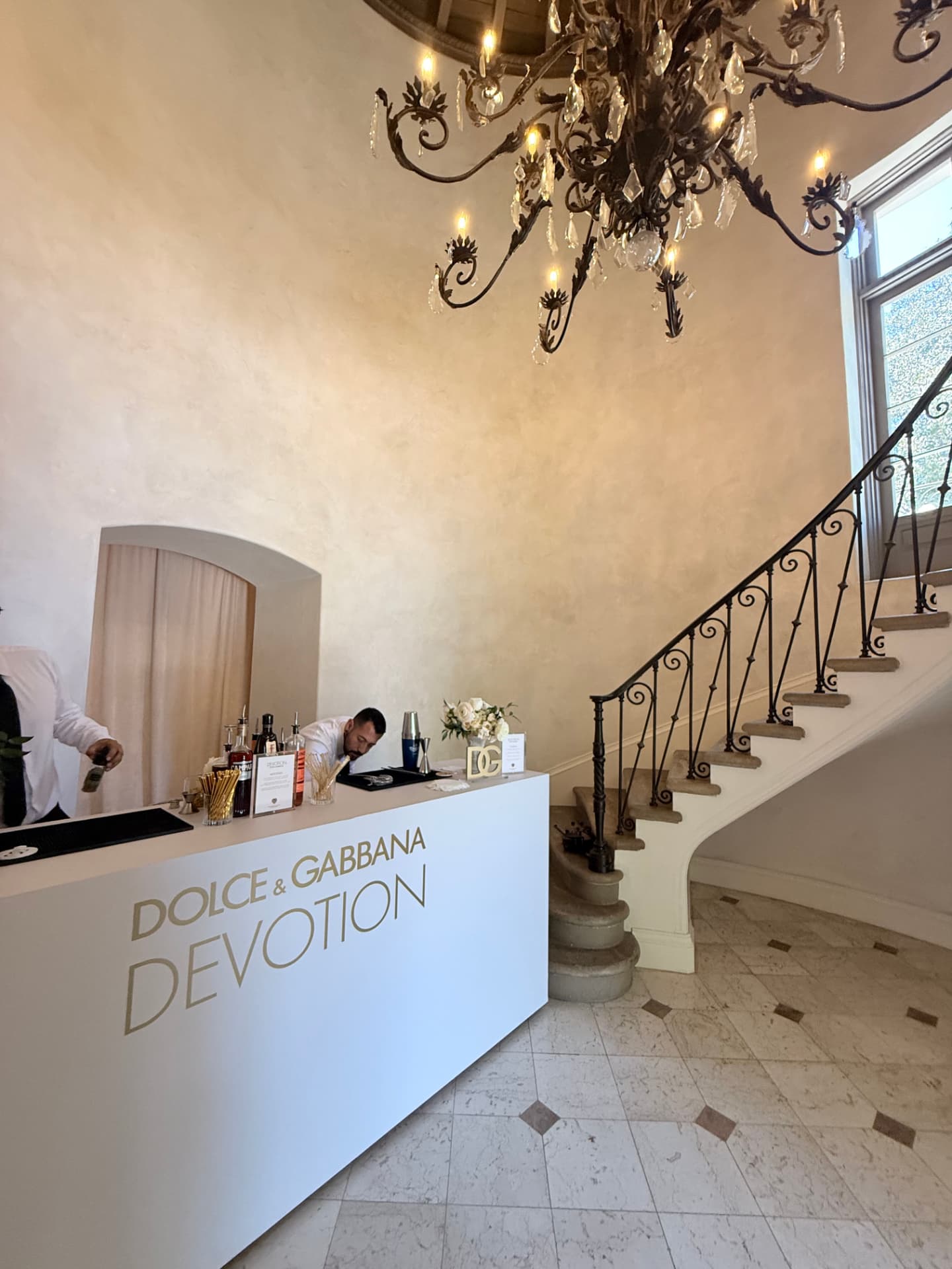 Devotion bar beneath the domed staircase foyer